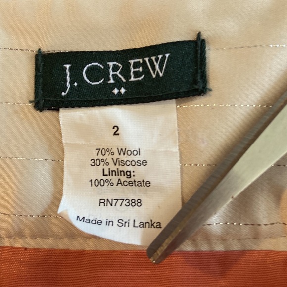 J.Crew Coral Wool Blend Fully Lined Classic Pencil Skirt: 4842 - Picture 4 of 6